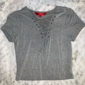 Gray crop top